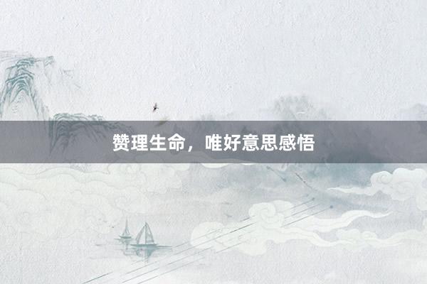 赞理生命，唯好意思感悟